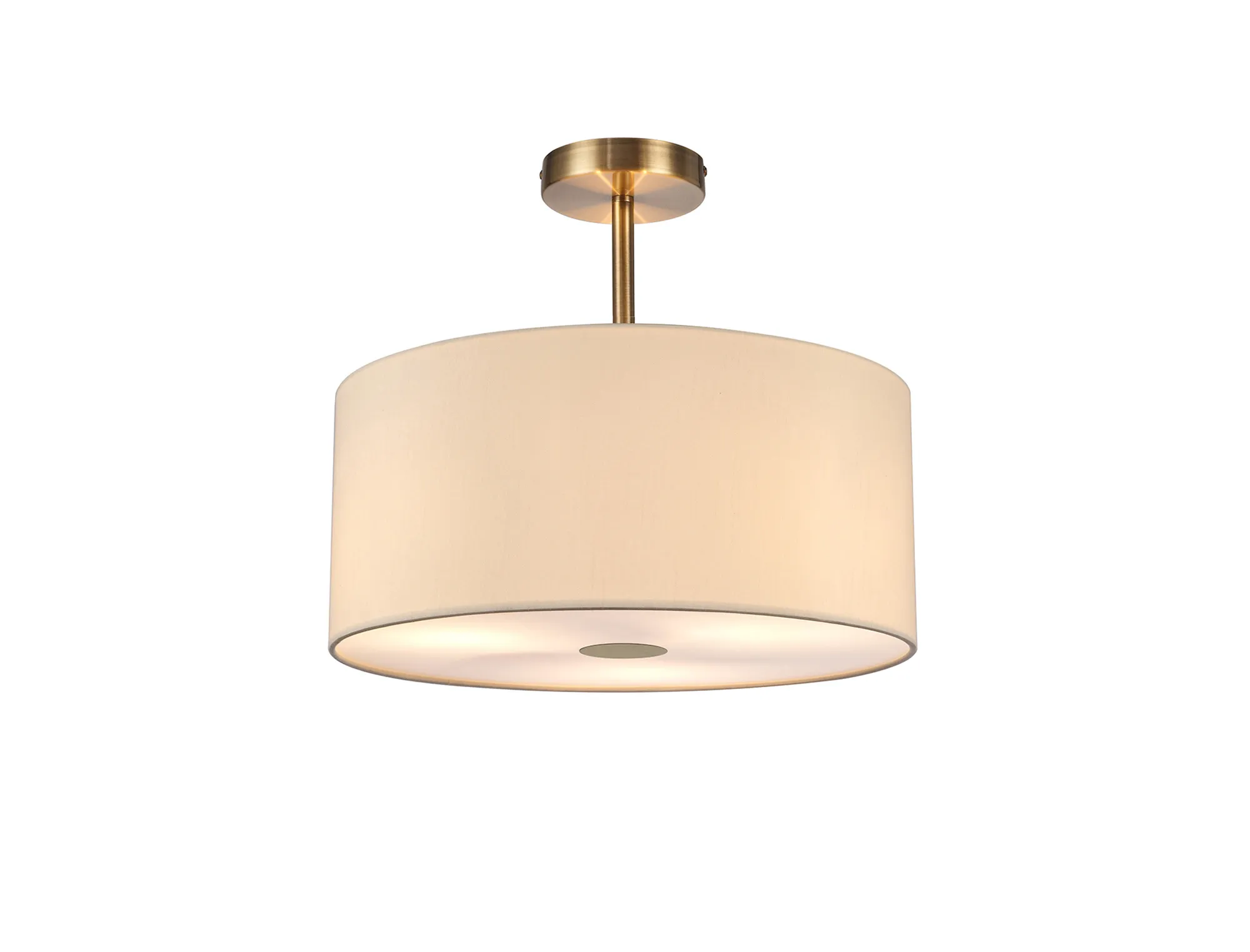 Baymont 40cm Semi Flush 3 Light Antique Brass, Ivory Pearl, Frosted Diffuser DK0375  Deco Baymont AB IV